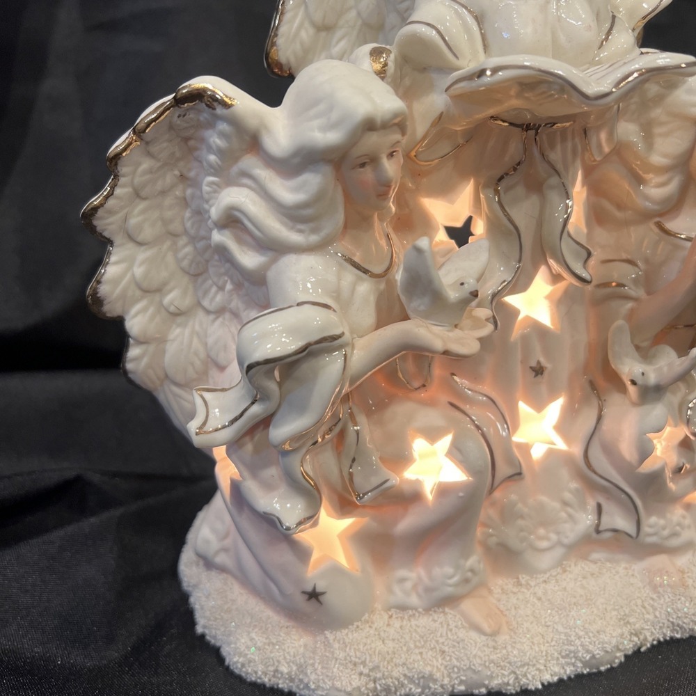 Vtg- Angel Bisque  Gold Accent Light‎ by JC Penney Home Collection - Christmas - Picture 3 of 16